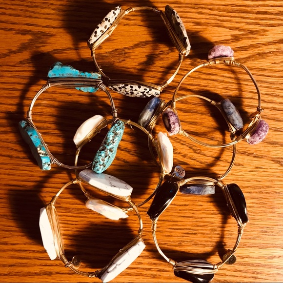 Bourbon and Boweties Turquoise Blue Stone Bracelet - Picture 4 of 5